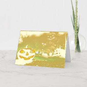 SlipperyJoe's Happy Halloween pumpkin LGBTQIA scar Foil Holiday Card
