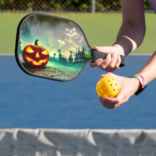 SlipperyJoe's Happy Halloween pumpkin LGBTQIA scar Pickleball Paddle