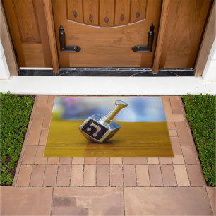 SlipperyJoe's Happy Hanukkah four-sided spinning t Doormat