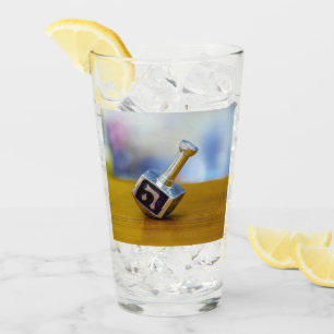 SlipperyJoe's Happy Hanukkah four-sided spinning t Glass