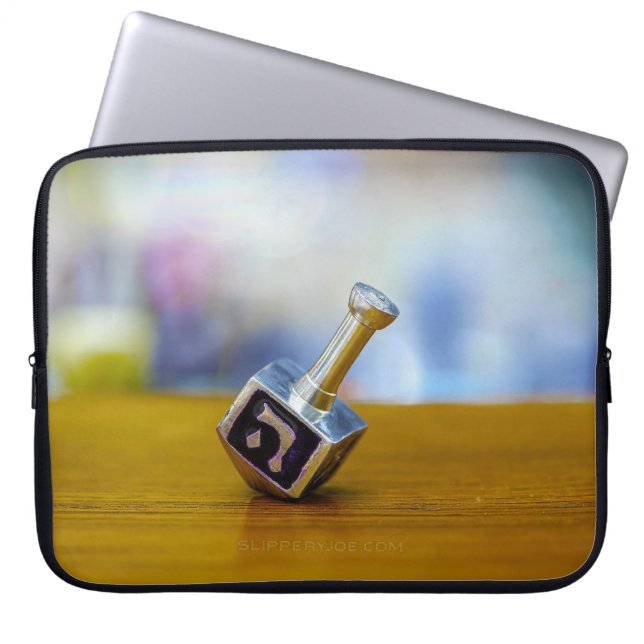SlipperyJoe's Happy Hanukkah four-sided spinning t Laptop Sleeve (Front)