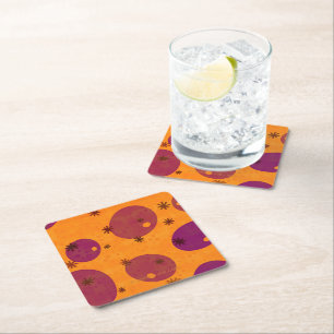 SlipperyJoe's Happy Hanukkah Jewish Hebrew jelly-f Square Paper Coaster