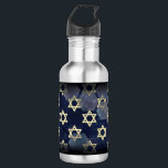 SlipperyJoe's Happy Hanukkah multiple Star of Davi 532 Ml Water Bottle<br><div class="desc">SlipperyJoe's Happy Hanukkah multiple Star of David symbols artistic Celebration Jewish Hebrew Chanukah gifts decorations Judaism religion significant symbol relevant cultural religious contexts various hexagonal shapes dark blue purple hues dark abstract background layered textured appearance</div>