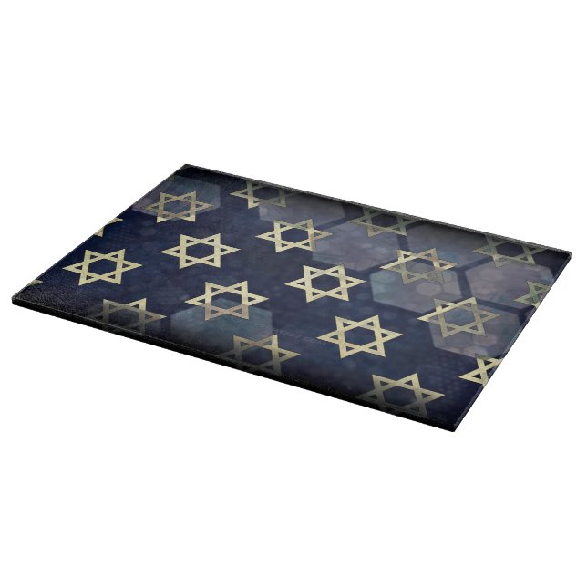 SlipperyJoe's Happy Hanukkah multiple Star of Davi Cutting Board (Corner)