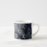 SlipperyJoe's Happy Hanukkah multiple Star of Davi Espresso Cup<br><div class="desc">SlipperyJoe's Happy Hanukkah multiple Star of David symbols artistic Celebration Jewish Hebrew Chanukah gifts decorations Judaism religion significant symbol relevant cultural religious contexts various hexagonal shapes dark blue purple hues dark abstract background layered textured appearance</div>