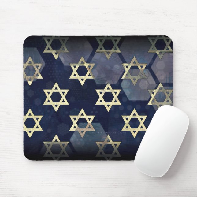 SlipperyJoe's Happy Hanukkah multiple Star of Davi Mouse Pad (With Mouse)