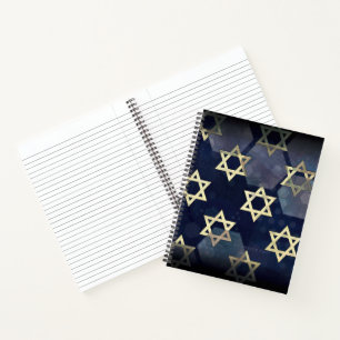 SlipperyJoe's Happy Hanukkah multiple Star of Davi Notebook