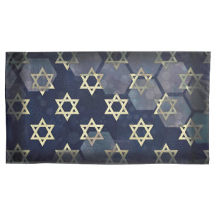 SlipperyJoe's Happy Hanukkah multiple Star of Davi Pillowcase