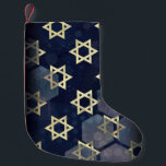 SlipperyJoe's Happy Hanukkah multiple Star of Davi Small Christmas Stocking<br><div class="desc">SlipperyJoe's Happy Hanukkah multiple Star of David symbols artistic Celebration Jewish Hebrew Chanukah gifts decorations Judaism religion significant symbol relevant cultural religious contexts various hexagonal shapes dark blue purple hues dark abstract background layered textured appearance</div>