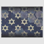 SlipperyJoe's Happy Hanukkah multiple Star of Davi Tissue Paper<br><div class="desc">SlipperyJoe's Happy Hanukkah multiple Star of David symbols artistic Celebration Jewish Hebrew Chanukah gifts decorations Judaism religion significant symbol relevant cultural religious contexts various hexagonal shapes dark blue purple hues dark abstract background layered textured appearance</div>