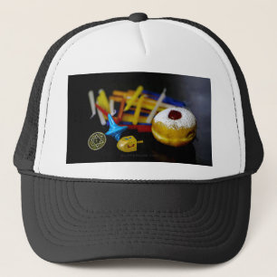 SlipperyJoe's Happy Hanukkah Star of David coin me Trucker Hat