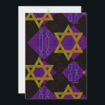 SlipperyJoe's Happy Hanukkah Star of David menorah Holiday Card<br><div class="desc">SlipperyJoe's Happy Hanukkah Star of David menorah Dreidel artistic Celebration Candles Jewish Hebrew Chanukah gifts decorations Judaism religion culture religious practices traditions geometric symbolic design depth contrast order symmetry</div>