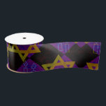 SlipperyJoe's Happy Hanukkah Star of David menorah Satin Ribbon<br><div class="desc">SlipperyJoe's Happy Hanukkah Star of David menorah Dreidel artistic Celebration Candles Jewish Hebrew Chanukah gifts decorations Judaism religion culture religious practices traditions geometric symbolic design depth contrast order symmetry</div>