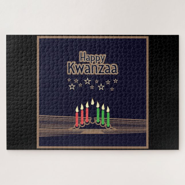 SlipperyJoe's Happy Kwanzaa December African Ameri Jigsaw Puzzle (Horizontal)