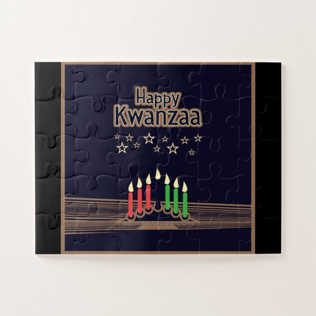 SlipperyJoe's Happy Kwanzaa December African Ameri Jigsaw Puzzle (Horizontal)