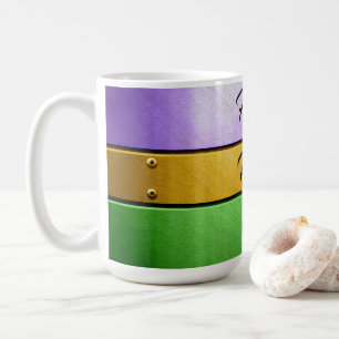 SlipperyJoe's Happy Mardi Gras purple gold green b Coffee Mug