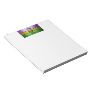 SlipperyJoe's Happy Mardi Gras purple gold green b Notepad