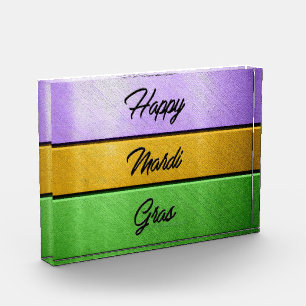 SlipperyJoe's Happy Mardi Gras purple gold green b Photo Block