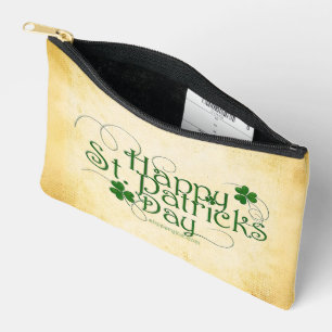 SlipperyJoe's Happy St. Patrick's Day holiday Iris Accessory Pouch