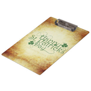 SlipperyJoe's Happy St. Patrick's Day holiday Iris Clipboard