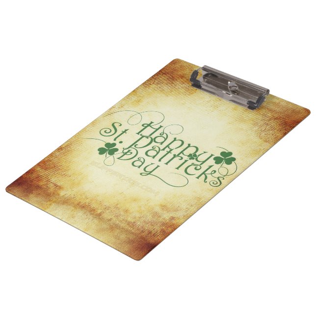 SlipperyJoe's Happy St. Patrick's Day holiday Iris Clipboard (Angled)