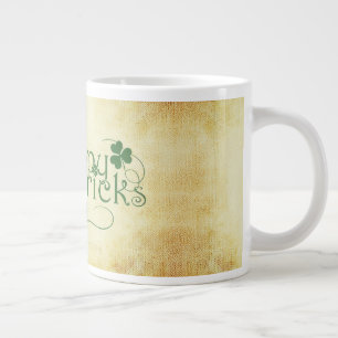 SlipperyJoe's Happy St. Patrick's Day holiday Iris Large Coffee Mug