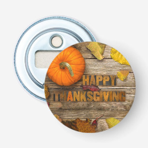 SlipperyJoe's Happy Thanksgiving pumpkin dried lea Bottle Opener
