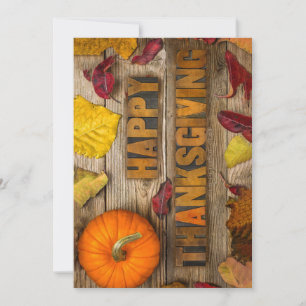 SlipperyJoe's Happy Thanksgiving pumpkin dried lea Holiday Card