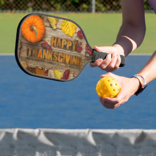 SlipperyJoe's Happy Thanksgiving pumpkin dried lea Pickleball Paddle