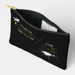 SlipperyJoe's high-contrast physics gag bold arrow Accessory Pouch