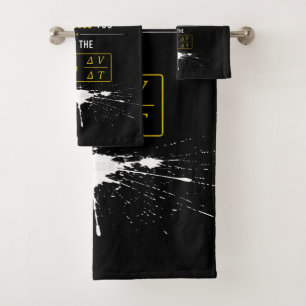 SlipperyJoe's high-contrast physics gag bold arrow Bath Towel Set