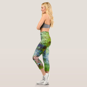 SlipperyJoe's highly muscular adult man shirtless  Capri Leggings