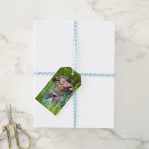 SlipperyJoe's highly muscular adult man shirtless  Gift Tags