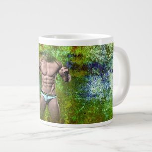 SlipperyJoe's highly muscular adult man shirtless  Large Coffee Mug