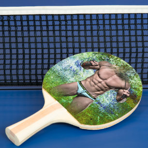 SlipperyJoe's highly muscular adult man shirtless Ping Pong Paddle