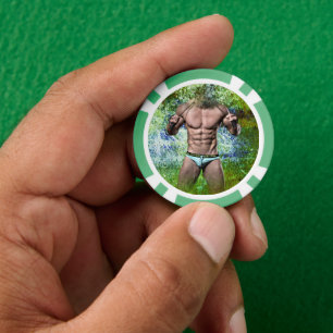 SlipperyJoe's highly muscular adult man shirtless Poker Chips