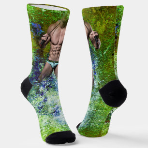 SlipperyJoe's highly muscular adult man shirtless Socks