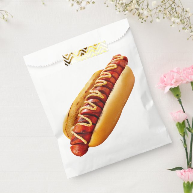 SlipperyJoe's hot dog nestled soft bun vibrant yel Favour Bag (Sealed)