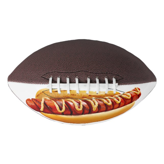 SlipperyJoe's hot dog nestled soft bun vibrant yel Football (Front)