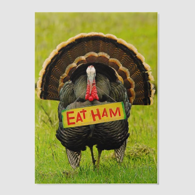 SlipperyJoe's humorous clever Thanksgiving theme t Vellum Invitations (Front)