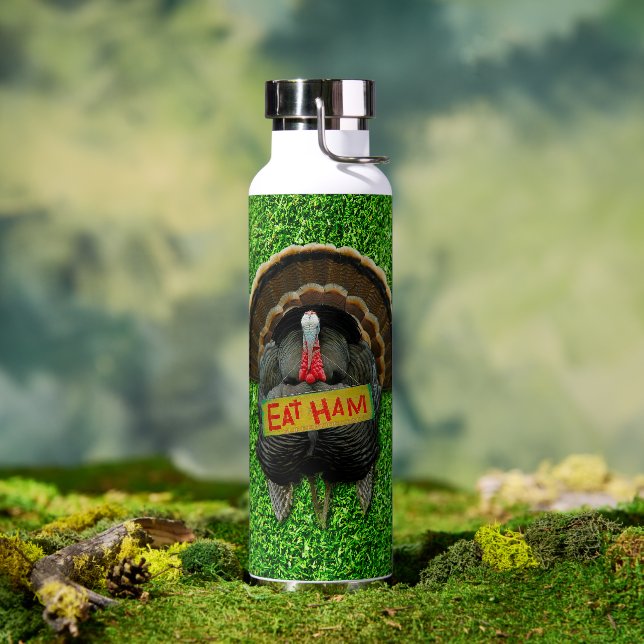 SlipperyJoe's humorous clever Thanksgiving theme t Water Bottle (Outdoor)