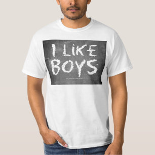 SlipperyJoe's I Like Boys dirty chalkboard dark te T-Shirt