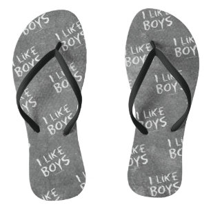 SlipperyJoe's I Like Boys dirty chalkboard dark te Thongs