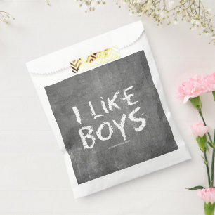 SlipperyJoe's I Like Boys dirty Chalkboard writing Favour Bag