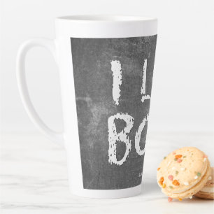 SlipperyJoe's I like boys dirty chalkboard writing Latte Mug