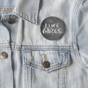 SlipperyJoe's I Like Girls dirty chalkboard dark t 6 Cm Round Badge