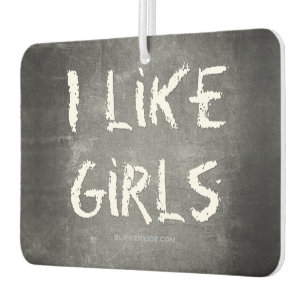 SlipperyJoe's I Like Girls dirty chalkboard dark t Car Air Freshener