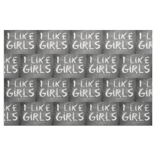 SlipperyJoe's I Like Girls dirty chalkboard dark t Fabric