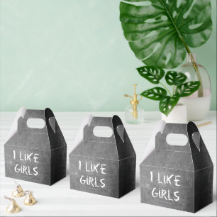SlipperyJoe's I Like Girls dirty chalkboard dark t Favour Box