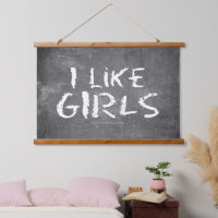 SlipperyJoe's I Like Girls dirty chalkboard dark t